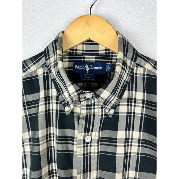 Ralph Lauren Blake Large Black & Beige Plaid Long Sleeve Button Up Shirt - Picture 3 of 6